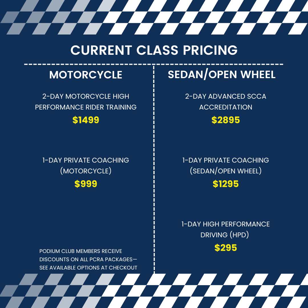 PCRA Current Class Pricing